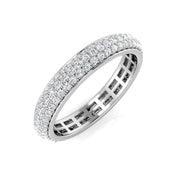 1carat Lab Grown Round Diamond Three Row Pave Full Eternity Ring in 10K/14K gold and platinum with certified lab-grown or natural diamonds