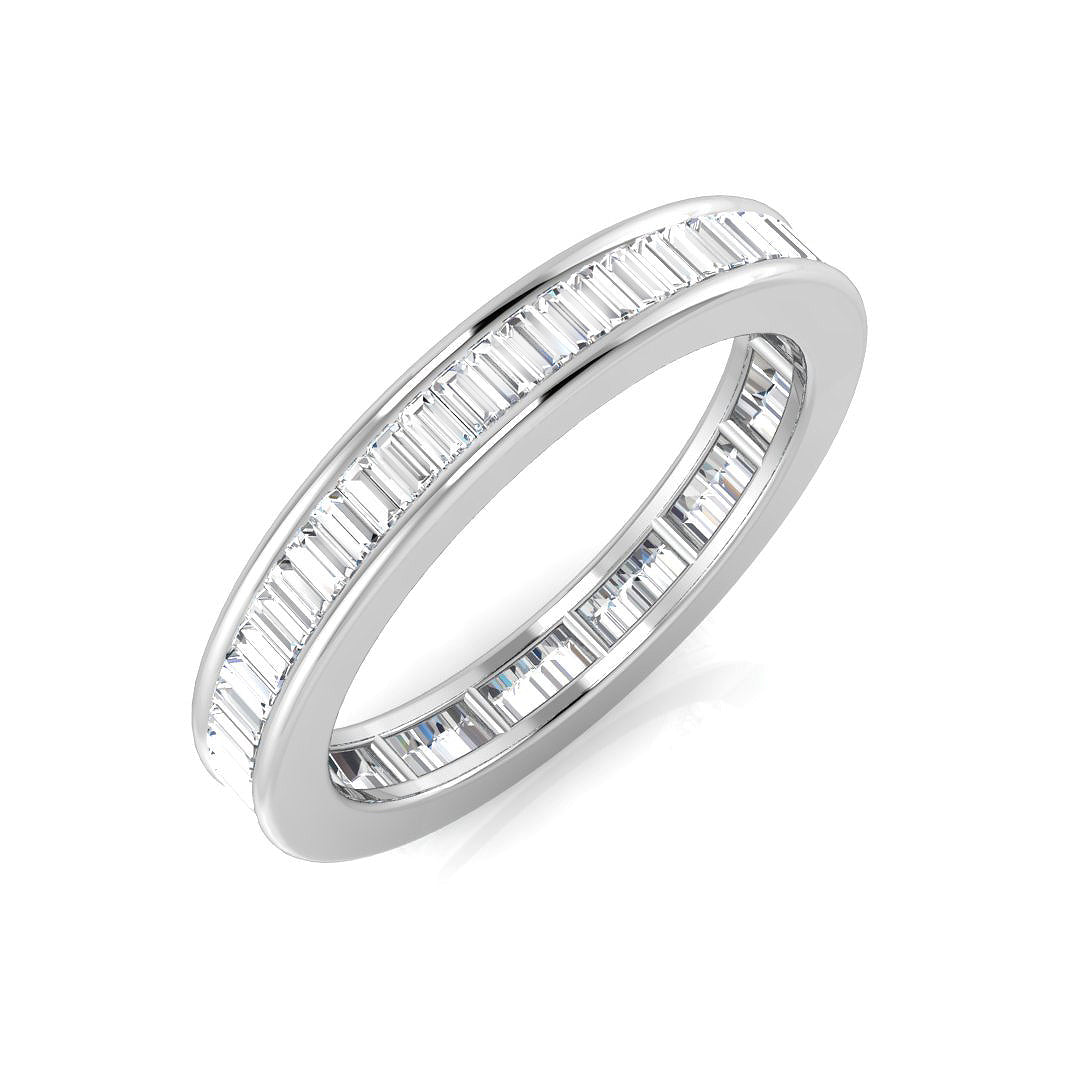 Baguette Cut Diamond Full Eternity Ring in 10K/14K gold and platinum with certified lab-grown or natural diamonds