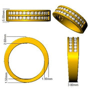 Lab-Grown Double Row Diamond Channel Set Half Eternity Ring in 10K/14K gold and platinum with certified lab-grown or natural diamonds