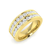 Lab-Grown Double Row Diamond Channel Set Half Eternity Ring in 10K/14K gold and platinum with certified lab-grown or natural diamonds