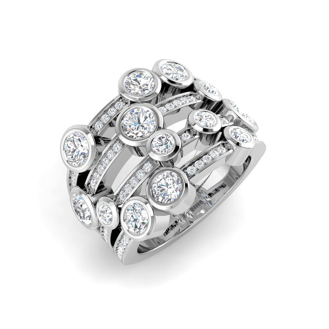 Diamond Bubble Cluster Ring in 10K/14K gold and platinum with certified lab-grown or natural diamonds