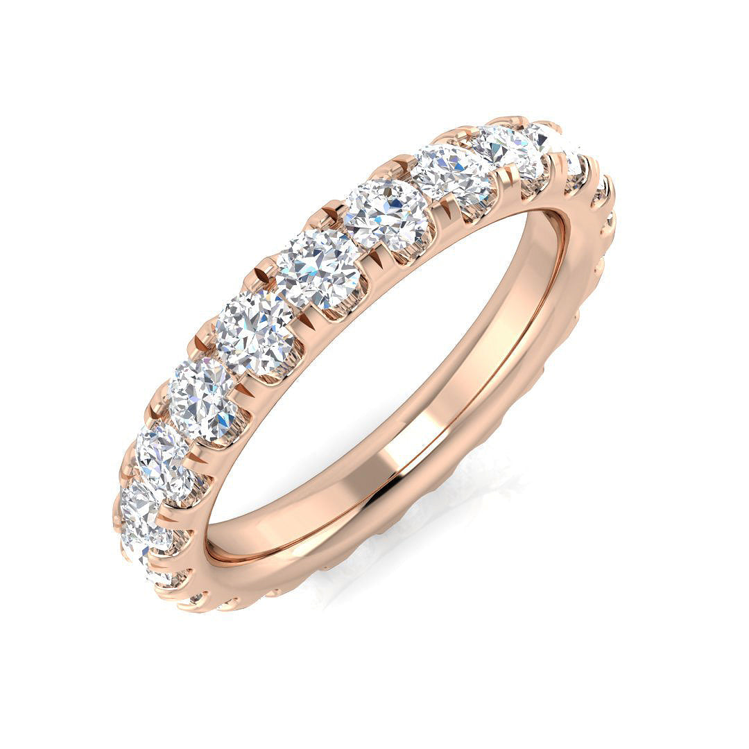 Lab-Grown Diamond Full Eternity Ring Claw Set Wedding Band UK Hallmarked in 10K/14K gold and platinum with certified lab-grown or natural diamonds