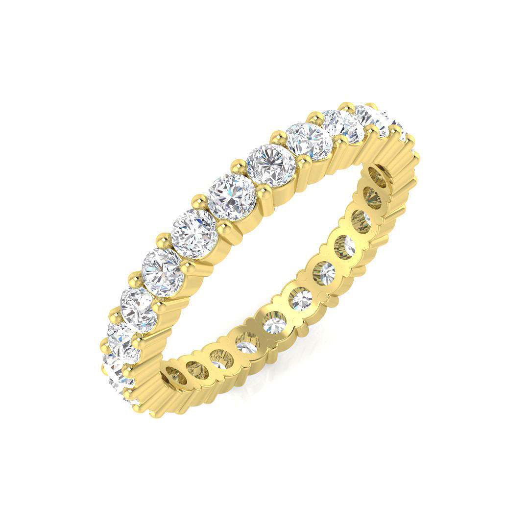 Round Diamond Full Eternity Ring in 10K/14K gold and platinum with certified lab-grown or natural diamonds