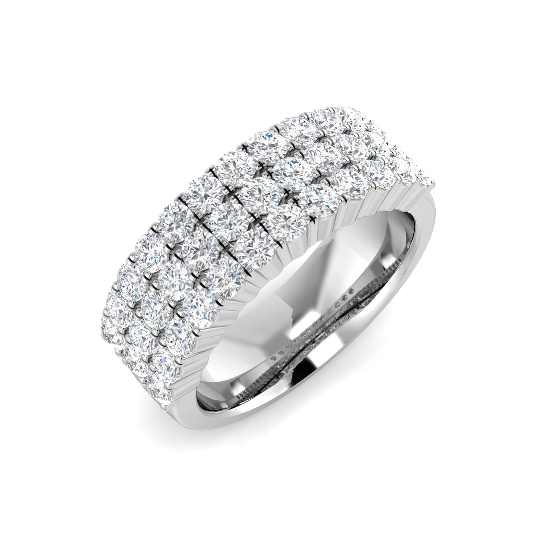 Diamond Half Eternity Ring in 10K/14K gold and platinum with certified lab-grown or natural diamonds