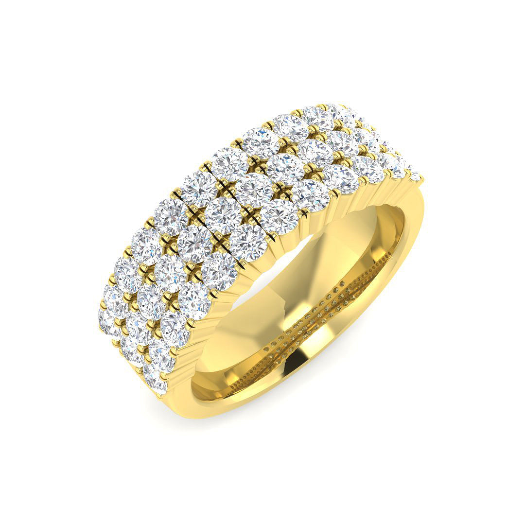 Diamond Half Eternity Ring in 10K/14K gold and platinum with certified lab-grown or natural diamonds