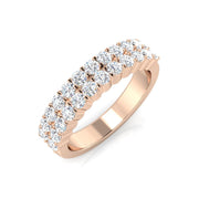 Premium Platinum Multi-Row Round Lab Grown Diamond Cluster Band Ring - Wide Statement Ring in 10K/14K gold and platinum with certified lab-grown or natural diamonds