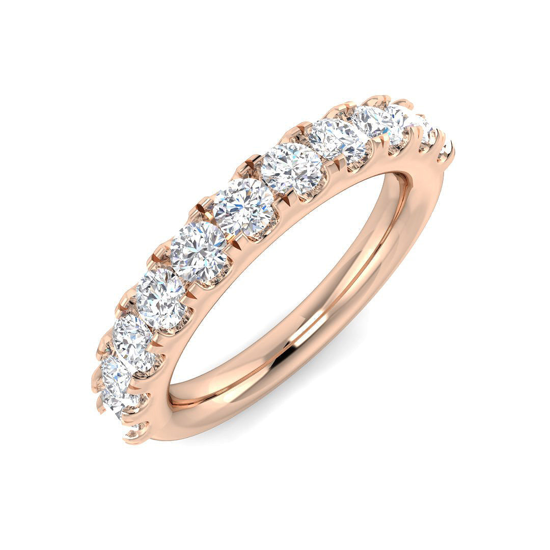 Diamond Half Eternity Ring in 10K/14K gold and platinum with certified lab-grown or natural diamonds