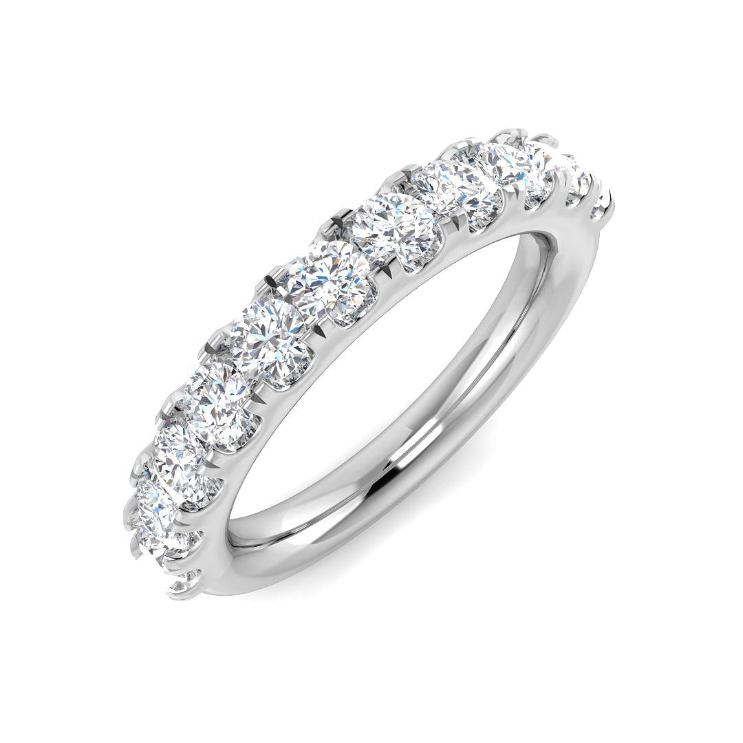 Diamond Half Eternity Ring in 10K/14K gold and platinum with certified lab-grown or natural diamonds
