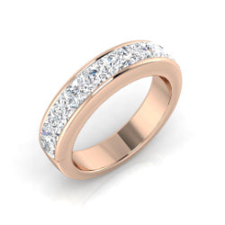 Diamond Princess Half Eternity Ring in 10K/14K gold and platinum with certified lab-grown or natural diamonds