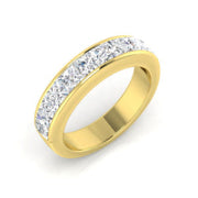 Diamond Princess Half Eternity Ring in 10K/14K gold and platinum with certified lab-grown or natural diamonds