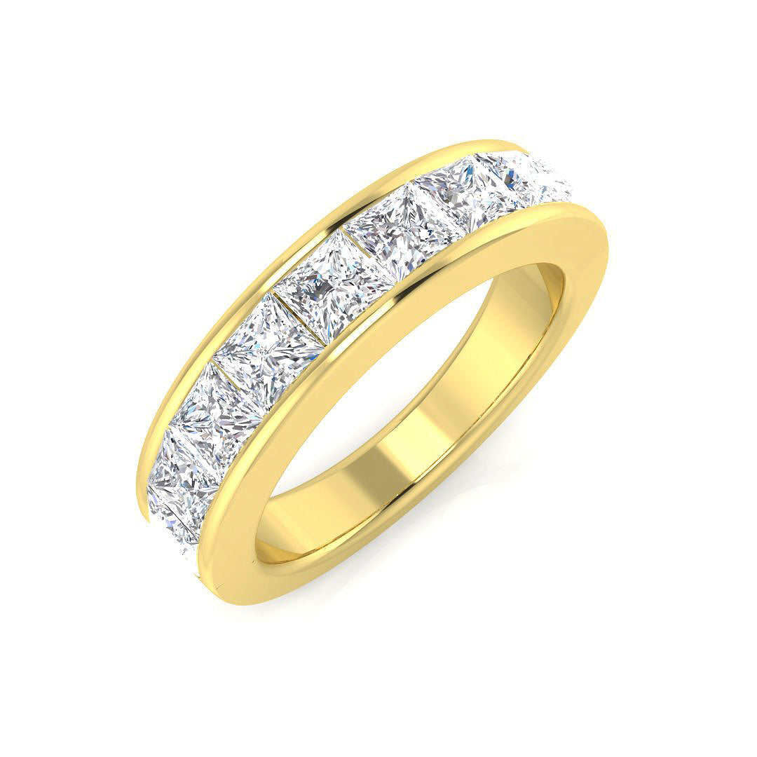Diamond Half Eternity Ring in 10K/14K gold and platinum with certified lab-grown or natural diamonds