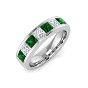 Diamond Half Eternity Ring in 10K/14K gold and platinum with certified lab-grown or natural diamonds