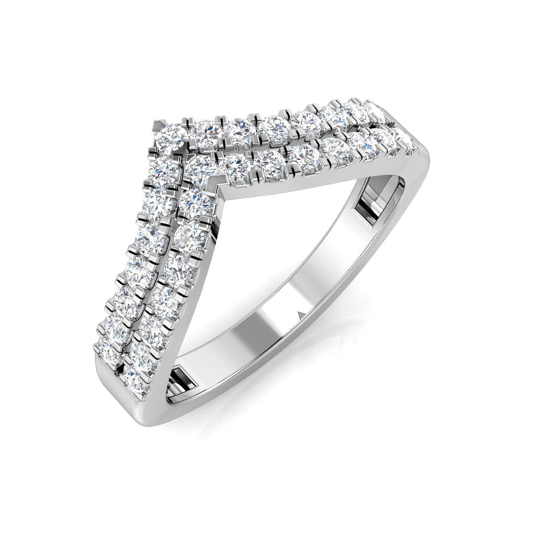 Sparkling Diamond Wishbone Ring in 10K/14K gold and platinum with certified lab-grown or natural diamonds