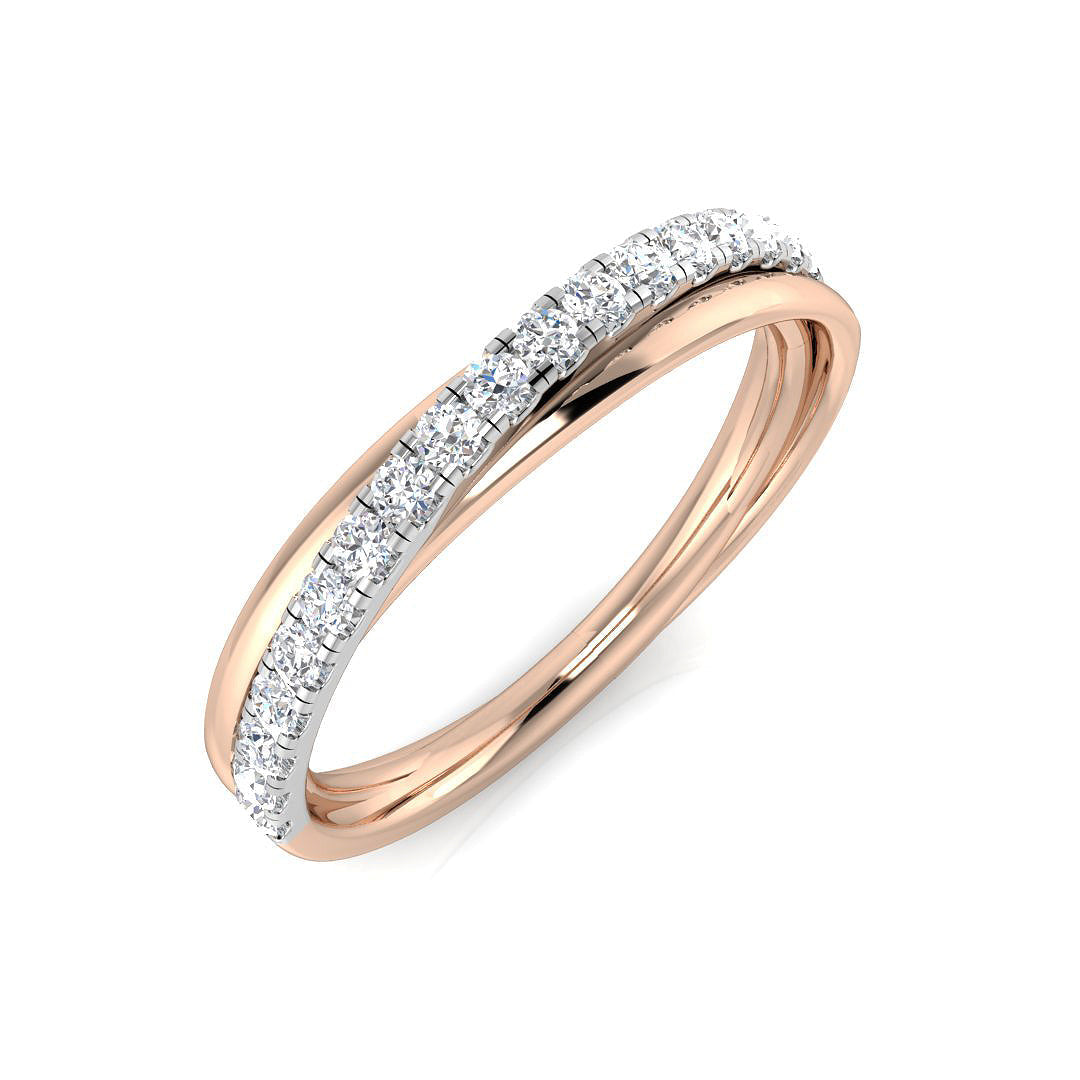 Diamond Barbet Half Eternity Ring in 10K/14K gold and platinum with certified lab-grown or natural diamonds