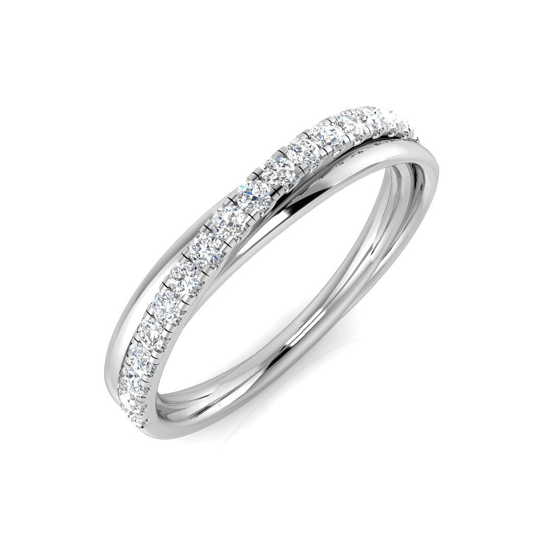 Diamond Barbet Half Eternity Ring in 10K/14K gold and platinum with certified lab-grown or natural diamonds