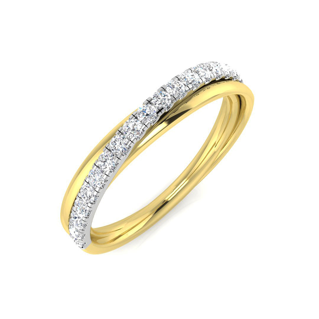 Diamond Barbet Half Eternity Ring in 10K/14K gold and platinum with certified lab-grown or natural diamonds