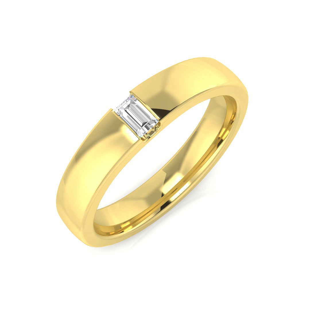 Baguette Cut Diamond Flush Set Wedding Band with Comfort Fit in 10K/14K gold and platinum with certified lab-grown or natural diamonds