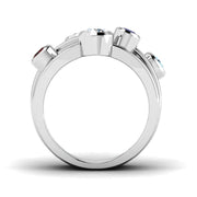Bezel Set Lab Grown Diamond Bubble Ring with Coloured Gemstones in 10K/14K gold and platinum with certified lab-grown or natural diamonds