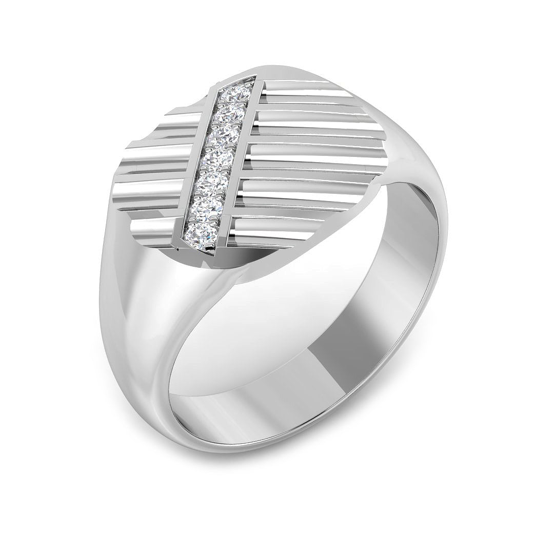 Men’s Vertical Diamond Signet Ring in Gold & in 10K/14K gold and platinum with certified lab-grown or natural diamonds