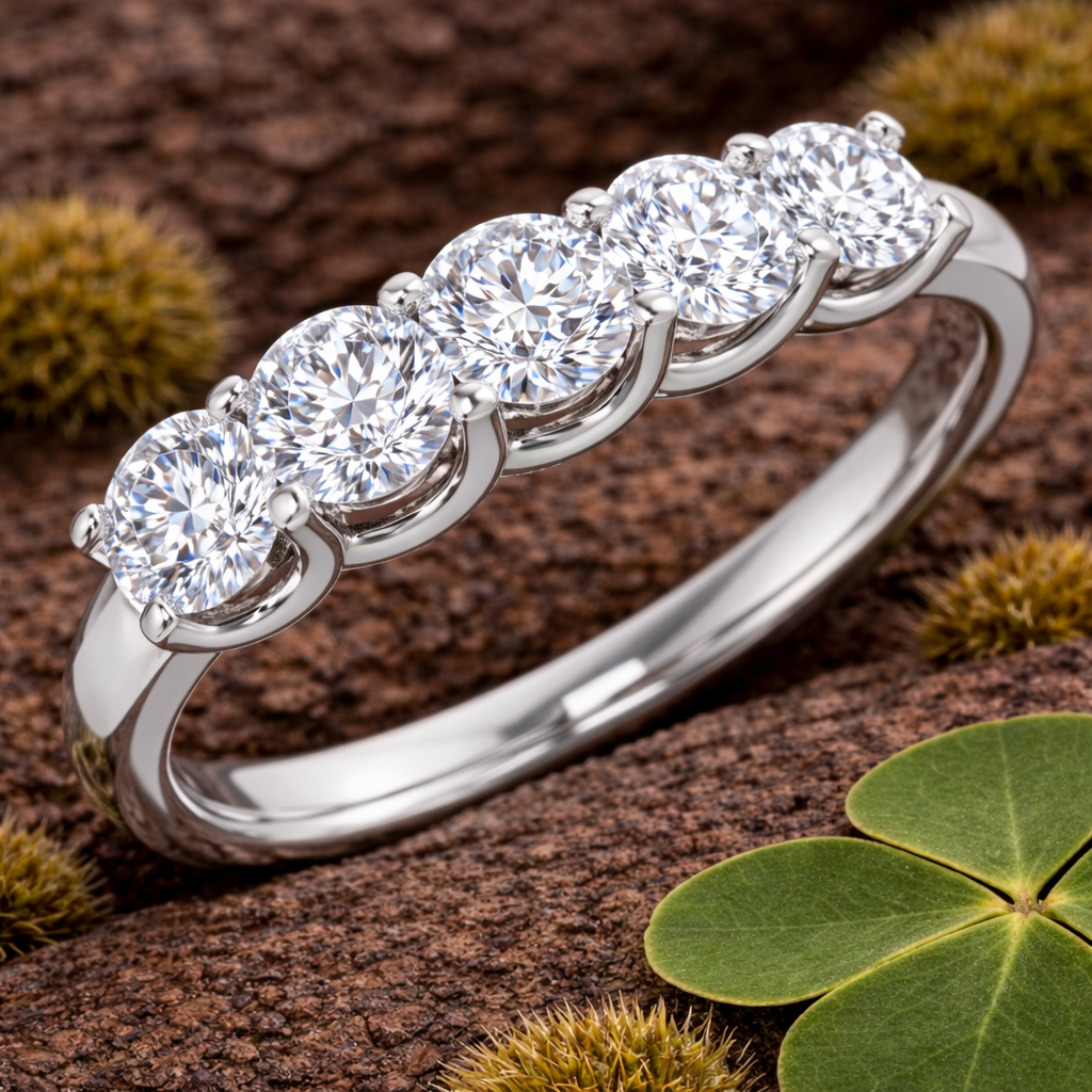 Diamond Glamis 5 Stone Ring in 10K/14K gold and platinum with certified lab-grown or natural diamonds