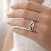 Graduated Diamond Wishbone Ring in 10K/14K gold and platinum with certified lab-grown or natural diamonds