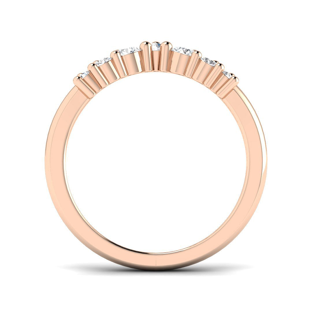 Graduated Centre Diamond Wishbone Ring in 10K/14K gold and platinum with certified lab-grown or natural diamonds