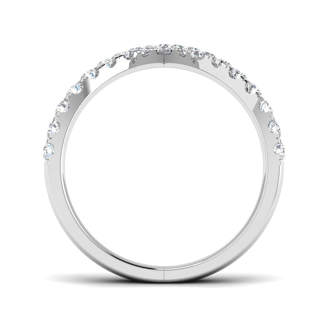 High Set V Shape Diamond Chevron Ring in 10K/14K gold and platinum with certified lab-grown or natural diamonds