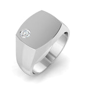 Men’s Round Diamond Signet Ring in Gold & in 10K/14K gold and platinum with certified lab-grown or natural diamonds