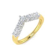Curved Diamond Wishbone Ring in 10K/14K gold and platinum with certified lab-grown or natural diamonds