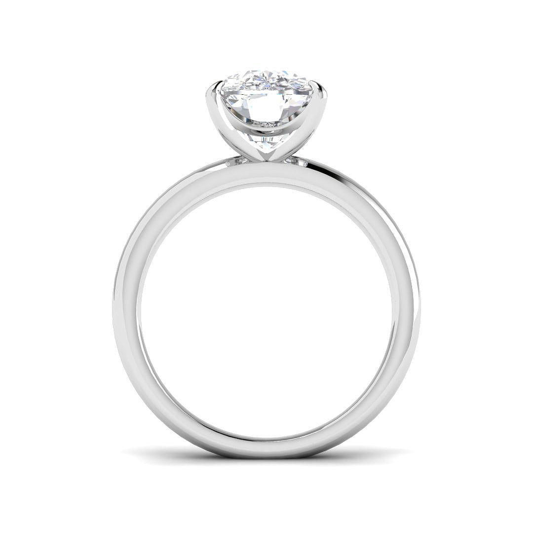 Cushion Cut Diamond Solitaire Engagement Ring in 10K/14K gold and platinum with certified lab-grown or natural diamonds