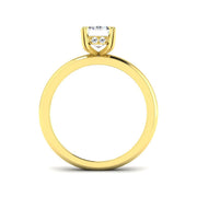 Emerald & Round Diamond Ring with Hidden Halo & Double Prong in 10K/14K gold and platinum with certified lab-grown or natural diamonds
