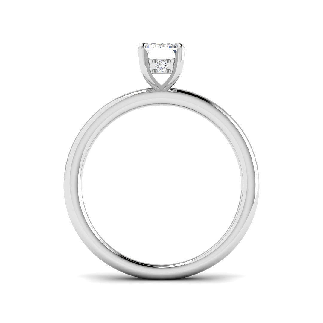 Emerald Cut Diamond Solitaire Engagement Ring in 10K/14K gold and platinum with certified lab-grown or natural diamonds