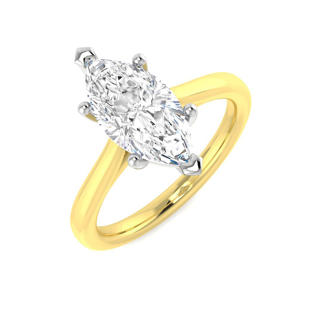 Marquise Diamond Solitaire Engagement Ring in 10K/14K gold and platinum with certified lab-grown or natural diamonds
