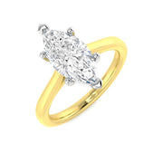 Marquise Diamond Solitaire Engagement Ring in 10K/14K gold and platinum with certified lab-grown or natural diamonds