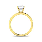 Radiant Cut Diamond Solitaire Ring with Hidden Halo in 10K/14K gold and platinum with certified lab-grown or natural diamonds