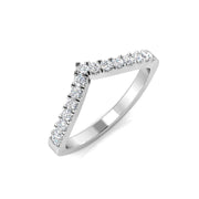 Claw Set V Shape Diamond Chevron Ring in 10K/14K gold and platinum with certified lab-grown or natural diamonds