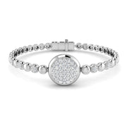 Lab Created Round Cut Fancy Beaded Cluster Set Diamond Bracelet in 10K/14K gold and platinum with certified lab-grown or natural diamonds