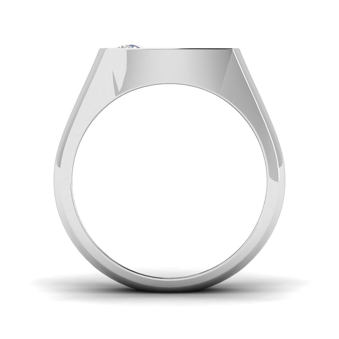 Men’s Round Diamond Signet Ring in Gold & in 10K/14K gold and platinum with certified lab-grown or natural diamonds