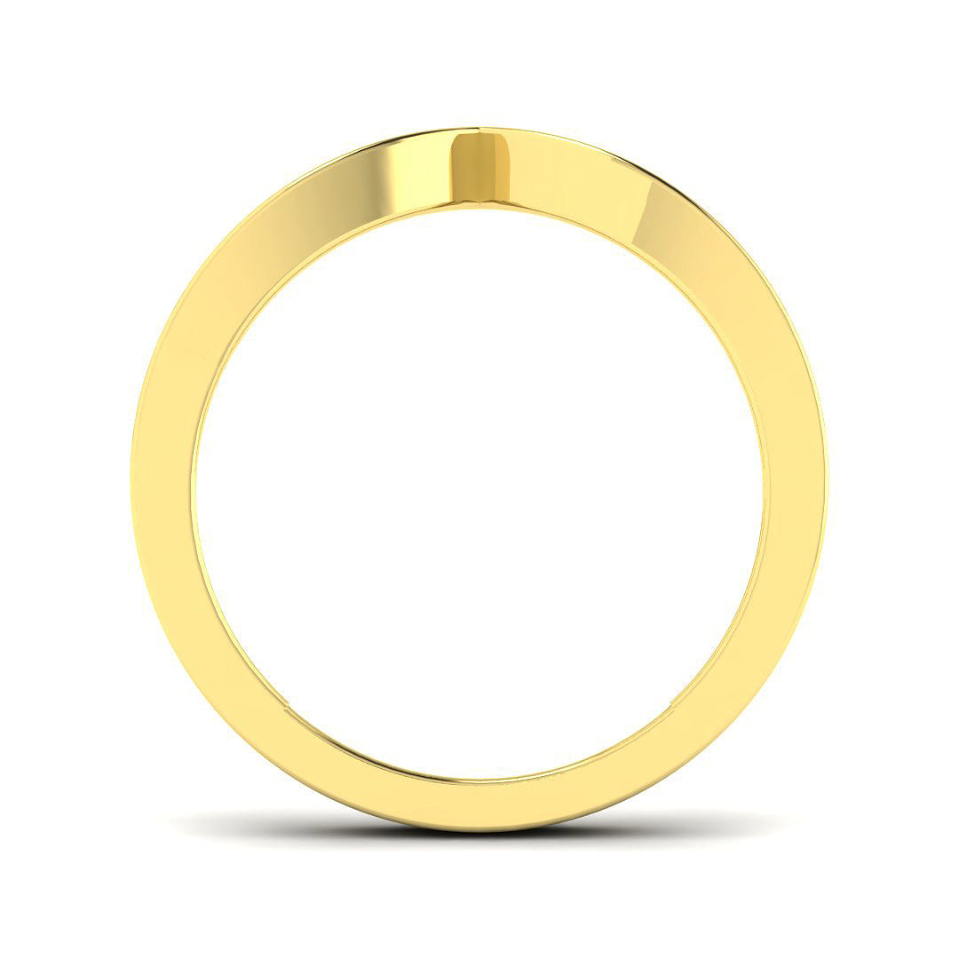 Polished V Shape Diamond Ring in in 10K/14K gold and platinum with certified lab-grown or natural diamonds
