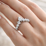 Bold Graduated Diamond Wishbone Ring in 10K/14K gold and platinum with certified lab-grown or natural diamonds