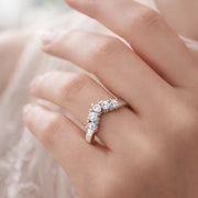 Classic Diamond Wishbone Ring in 10K/14K gold and platinum with certified lab-grown or natural diamonds