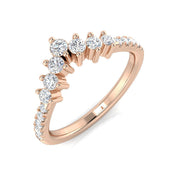 Graduated Diamond Wishbone Ring in 10K/14K gold and platinum with certified lab-grown or natural diamonds