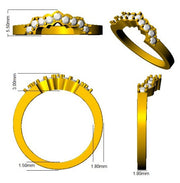 Graduated Diamond Wishbone Ring in 10K/14K gold and platinum with certified lab-grown or natural diamonds