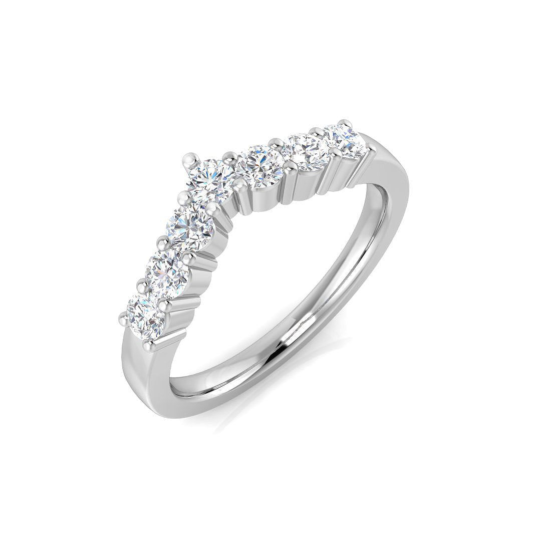 Curved Diamond Wishbone Ring in 10K/14K gold and platinum with certified lab-grown or natural diamonds