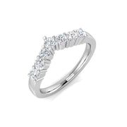 Curved Diamond Wishbone Ring in 10K/14K gold and platinum with certified lab-grown or natural diamonds