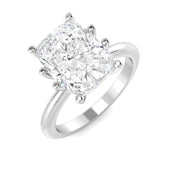 Cushion Cut Diamond Solitaire Engagement Ring in 10K/14K gold and platinum with certified lab-grown or natural diamonds