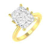 Cushion Cut Diamond Solitaire Engagement Ring in 10K/14K gold and platinum with certified lab-grown or natural diamonds