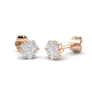 Luxury Cluster Stud Diamond Earrings in 10K/14K gold and platinum with certified lab-grown or natural diamonds