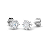 Luxury Cluster Stud Diamond Earrings in 10K/14K gold and platinum with certified lab-grown or natural diamonds