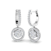 Dauby 1.25ct Gold Drop & Trilogy Diamond Earrings - Elegant Luxury in 10K/14K gold and platinum with certified lab-grown or natural diamonds